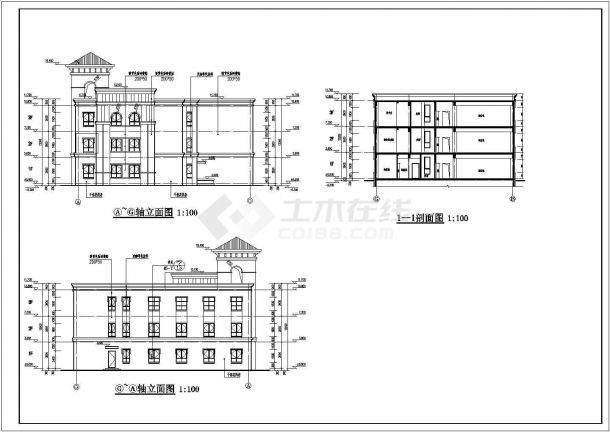 【南京】某小区框架结构幼儿园建筑设计方案图-图二