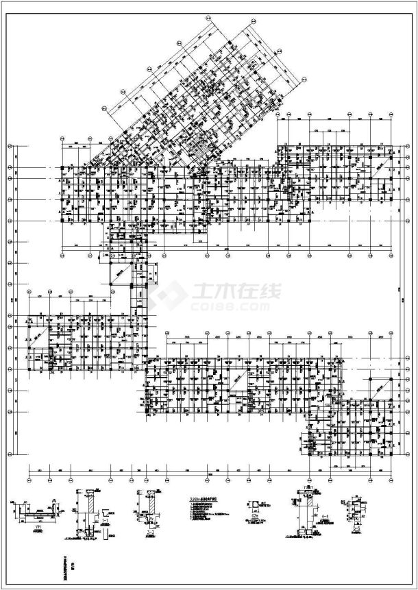 某7度区地上3层框架结构幼儿园结构施工图-图一