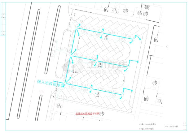 团结河路市场北侧地块管网给排水施工图低版本-图一