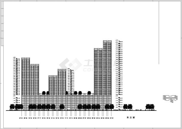 【奉化】三十三层综合办公楼建筑设计方案图（含效果图）-图一