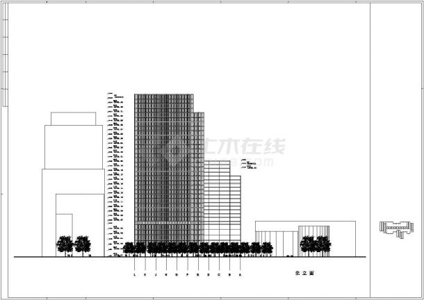 【奉化】三十三层综合办公楼建筑设计方案图（含效果图）-图二
