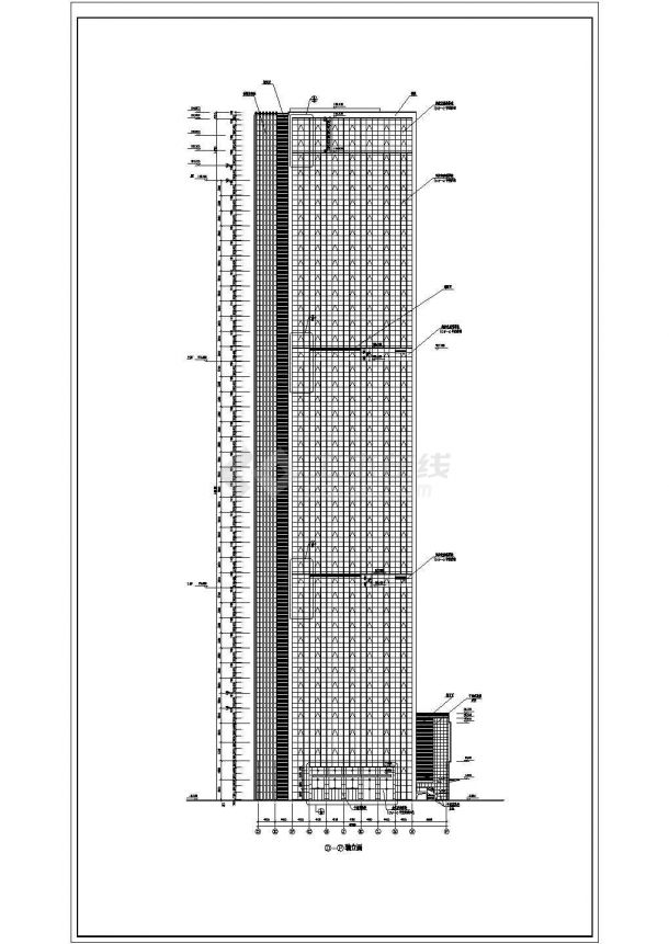【浙江】四十层超高层商务中心办公楼建筑施工图-图二