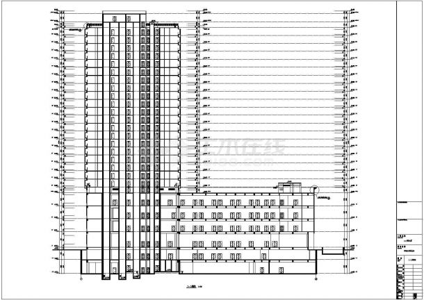 【上海】二十四层框架剪力墙结构商务大厦建筑施工图-图二