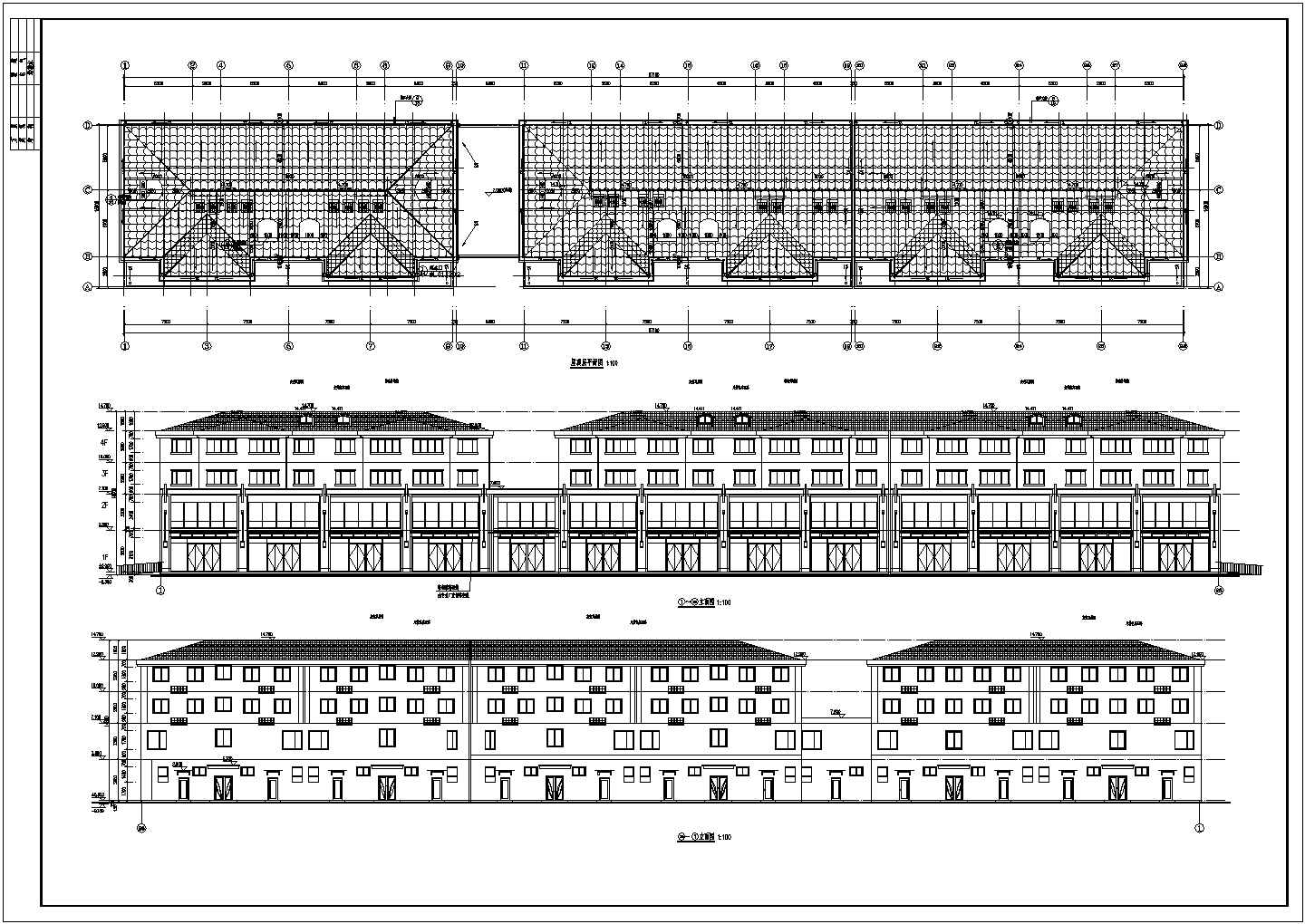 山东某小区四层商住楼建筑设计施工图