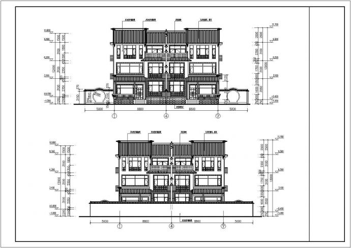 某地区3层框架别墅建筑设计方案图_图1