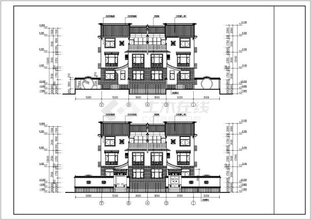 某地区3层框架别墅建筑设计方案图-图二