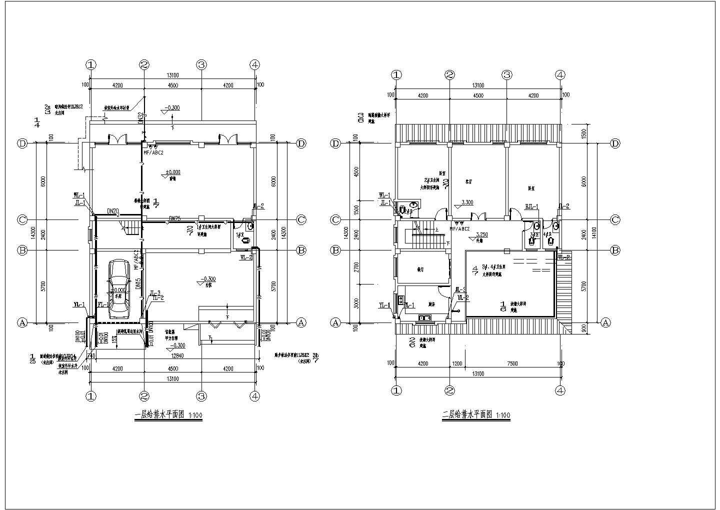 农村自建房屋给排水专业设计施工图