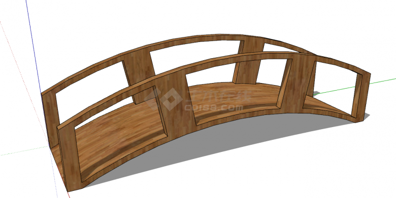 中式风格拱桥SU模型设计-图二