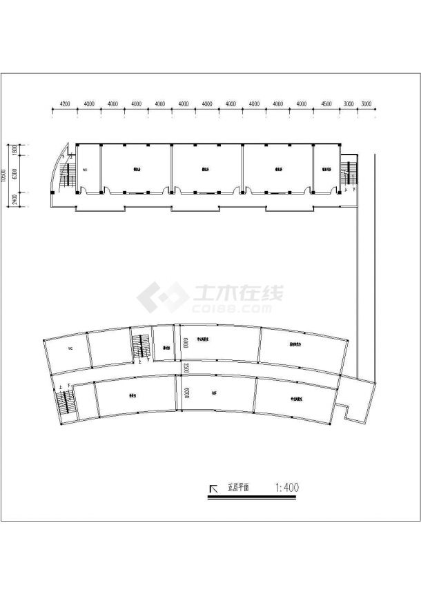 【上海】六层混凝土结构教学楼cad建筑施工图-图二