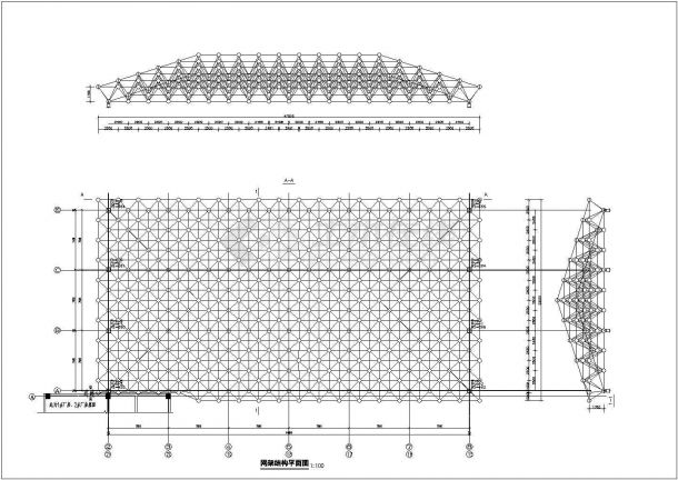 某地连廊螺栓球网架顶棚结构施工图-图二