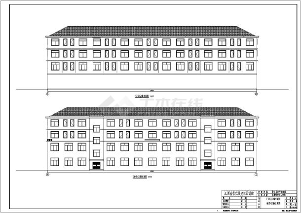 崇仁县某四层商住楼建筑设计施工图-图一