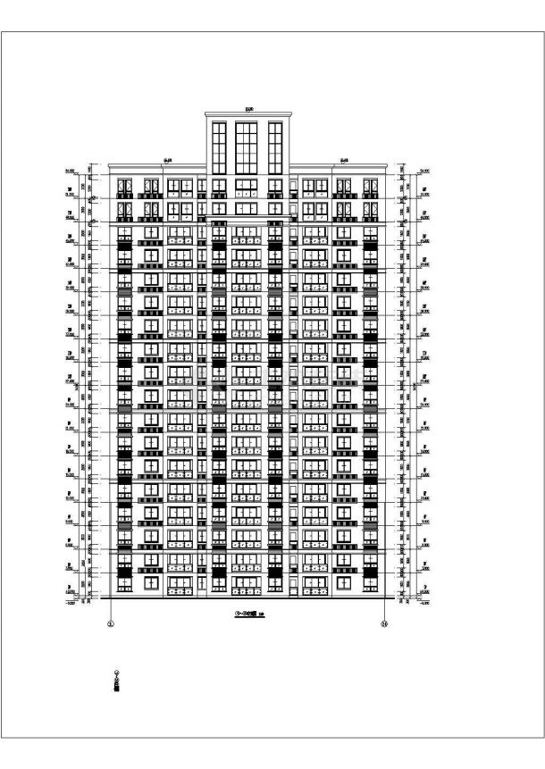 南方某地区十八层住宅楼建筑设计方案图-图二