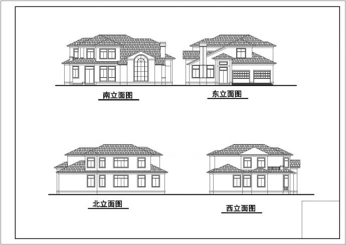 某三层框架结构独栋别墅建筑设计施方案图纸_图1
