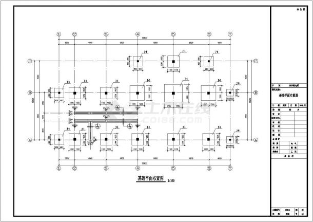 某地二层钢筋混凝土框架35KV变电所结构施工图-图一