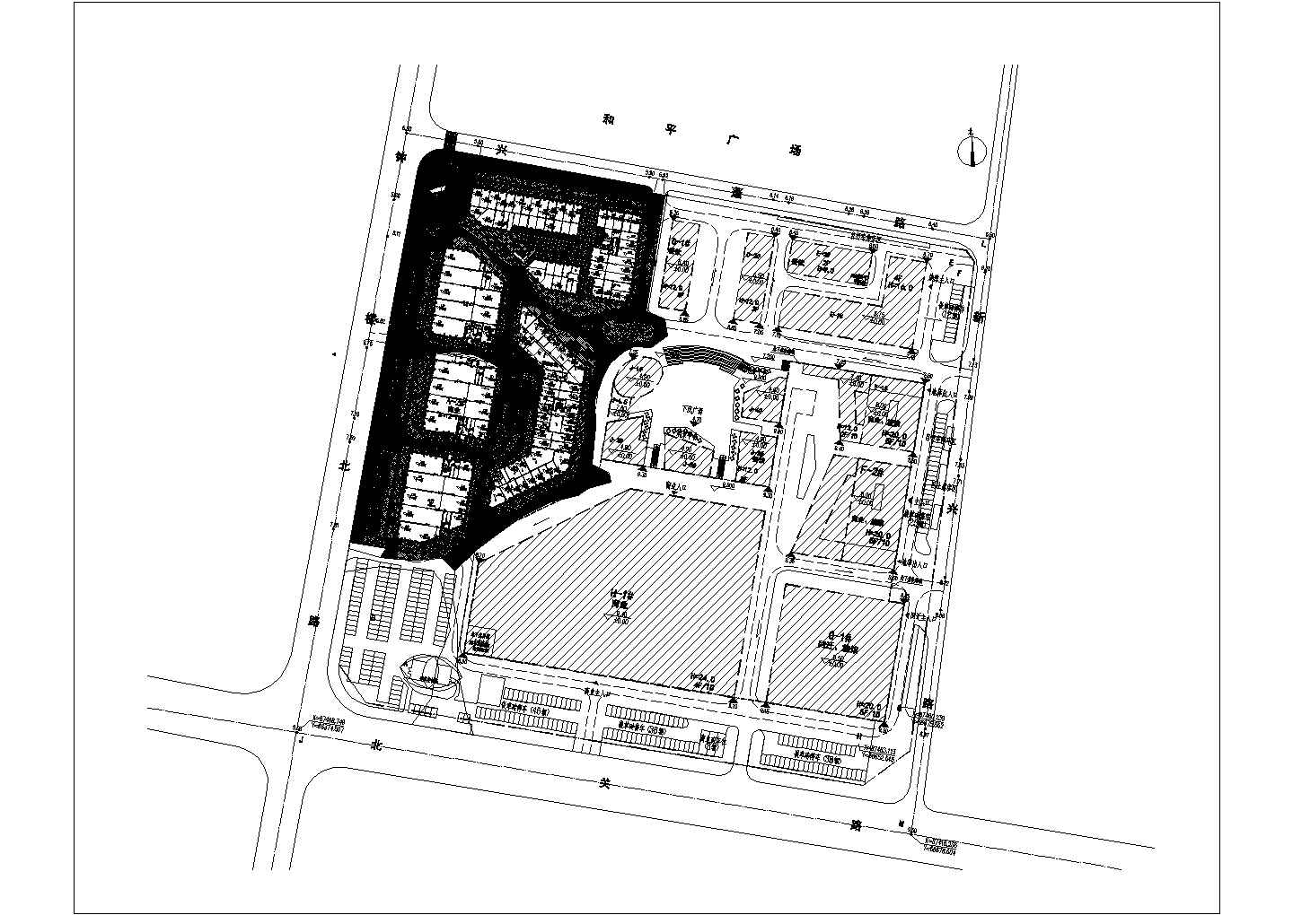 蓬莱悦动商业景观广场铺装设计施工图