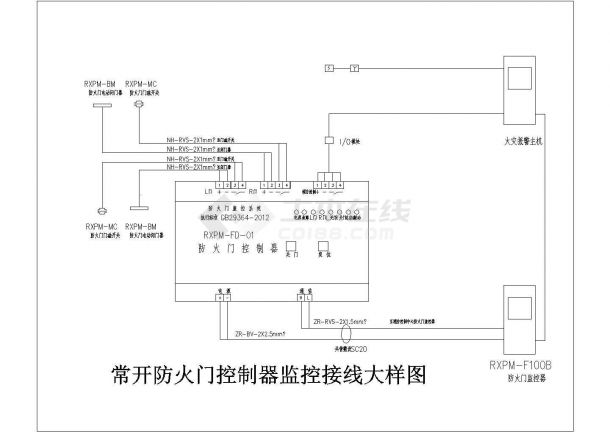 新《火规》防火门监控系统及大样图-图一