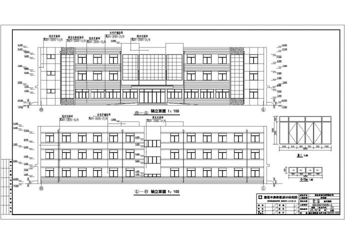【启东】某地三层框架结构办公楼建筑设计施工图纸_图1