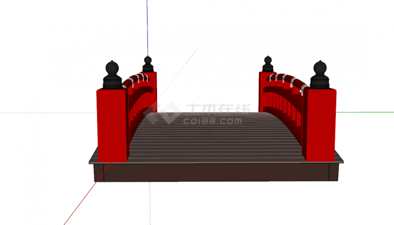 新中式拱桥SU模型设计-图一