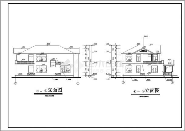 湖南某农村地区二层别墅建筑设计方案图-图二