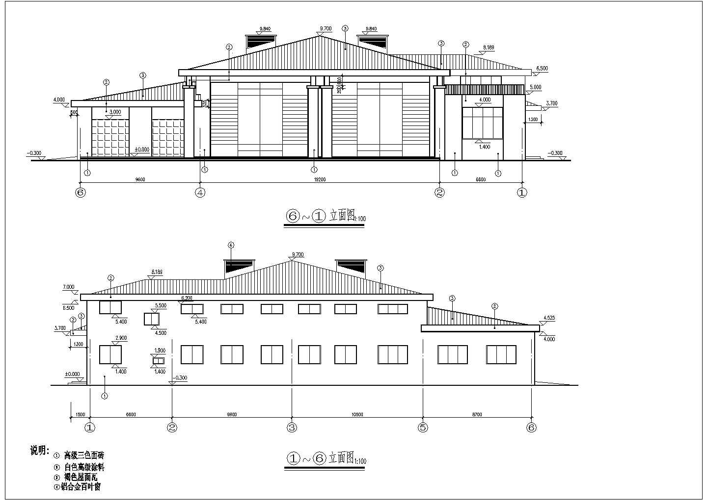 某地2层框架结构66KV变电所建筑专业施工图
