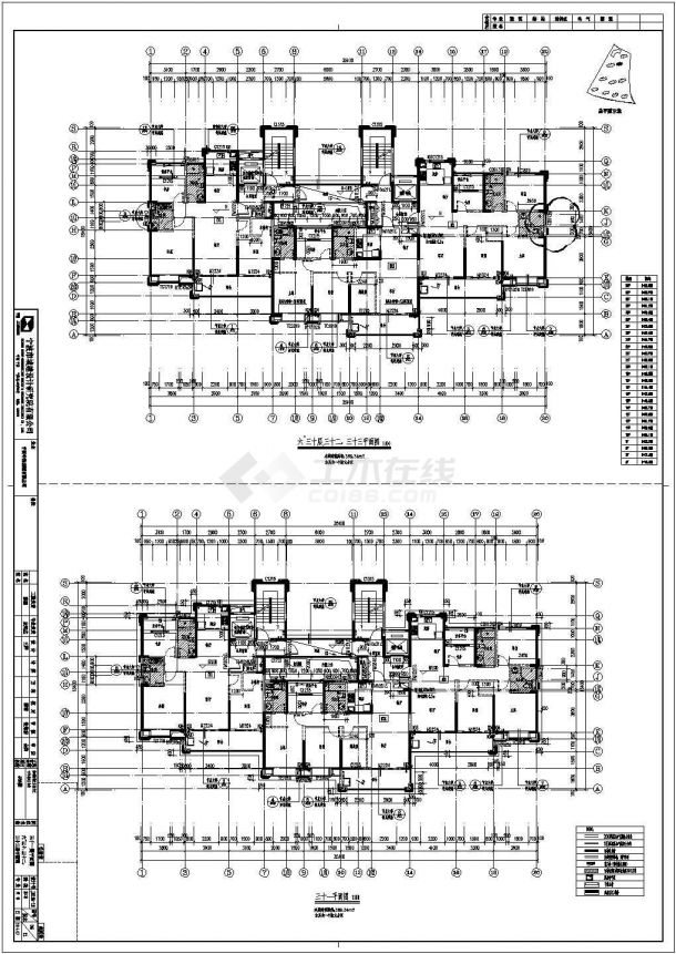 某小区整套单体高层住宅楼建筑设计方案图