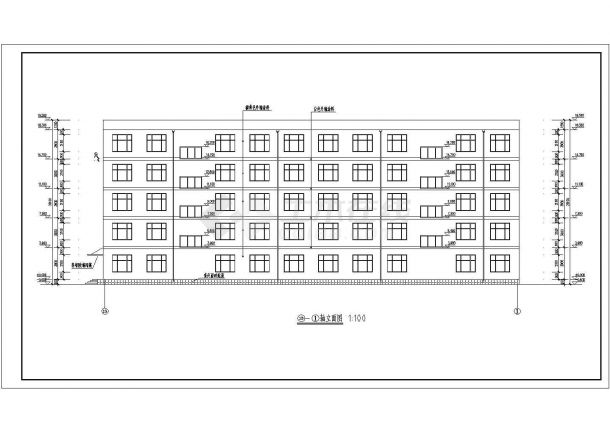 濮阳市某五层框架办公楼建筑设计图-图二
