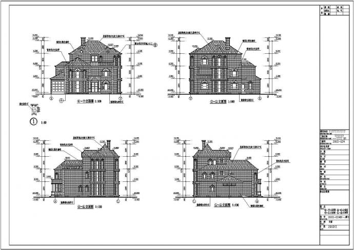 某地三层砖混结构独栋别墅建筑设计施工图纸_图1