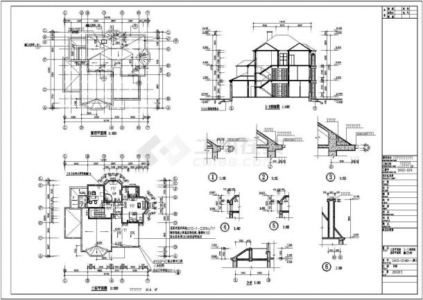 某地三层砖混结构独栋别墅建筑设计施工图纸-图二