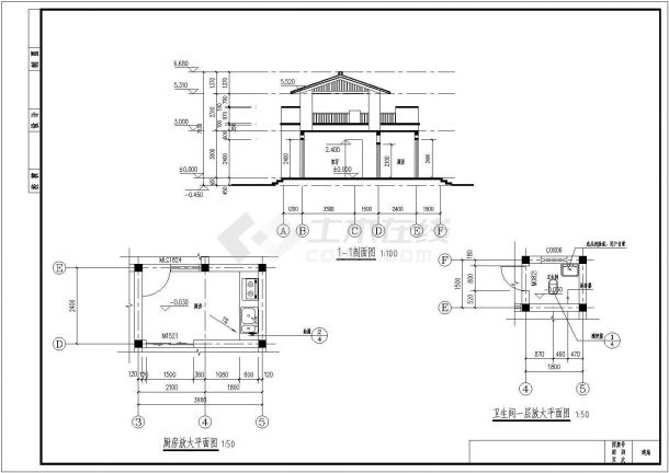 西南农居房两人户一层砖混结构农村双拼别墅建筑设计方案图纸-图二