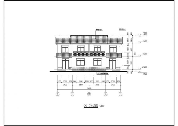 西南农居房三人户两层框架结构农村双拼别墅建筑设计施工图纸_图1