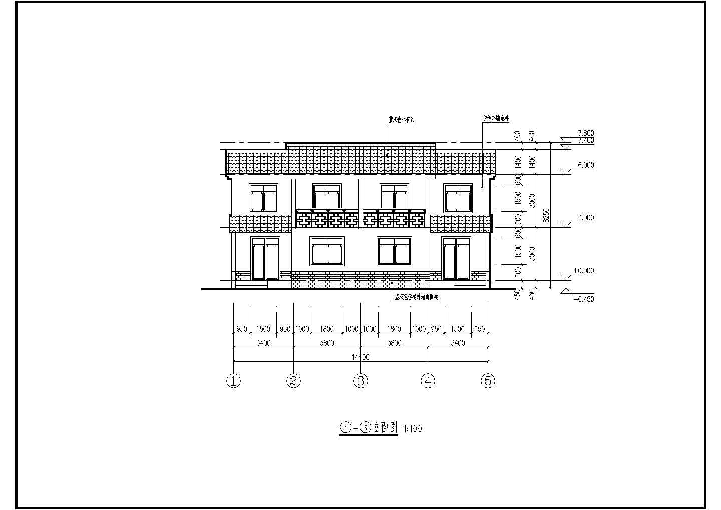 西南农居房三人户两层框架结构农村双拼别墅建筑设计施工图纸