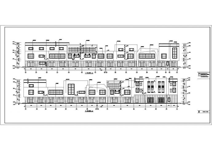 东北五大连池市某地局部三层框架结构步行街商服建筑设计施工图纸_图1