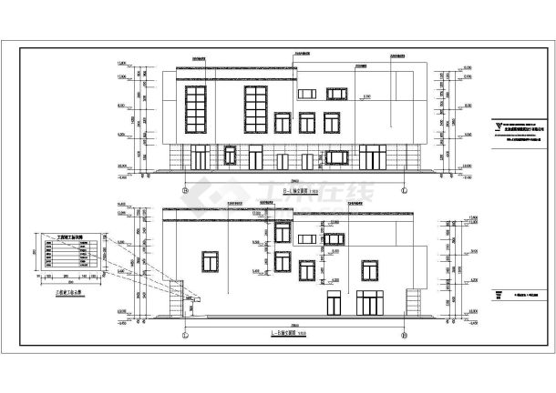 东北五大连池市某地局部三层框架结构步行街商服建筑设计施工图纸-图二