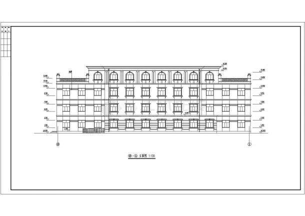 【准格尔旗】四层框架机构欧式办公楼建筑设计施工图纸-图二
