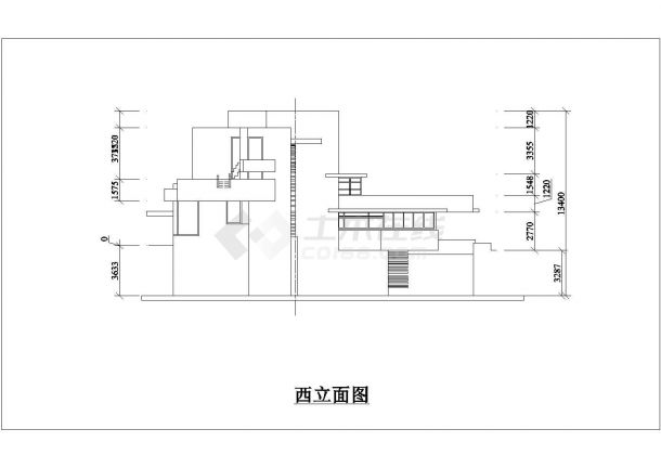 赖特-流水独栋别墅建筑设计方案图纸-图二