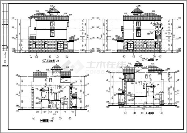 【湖南】三层框架结构别墅建筑设计施工图-图二