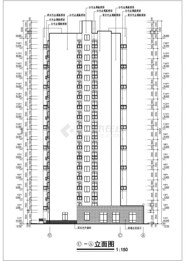 某小区18层剪力墙结构住宅楼建筑设计方案图-图二