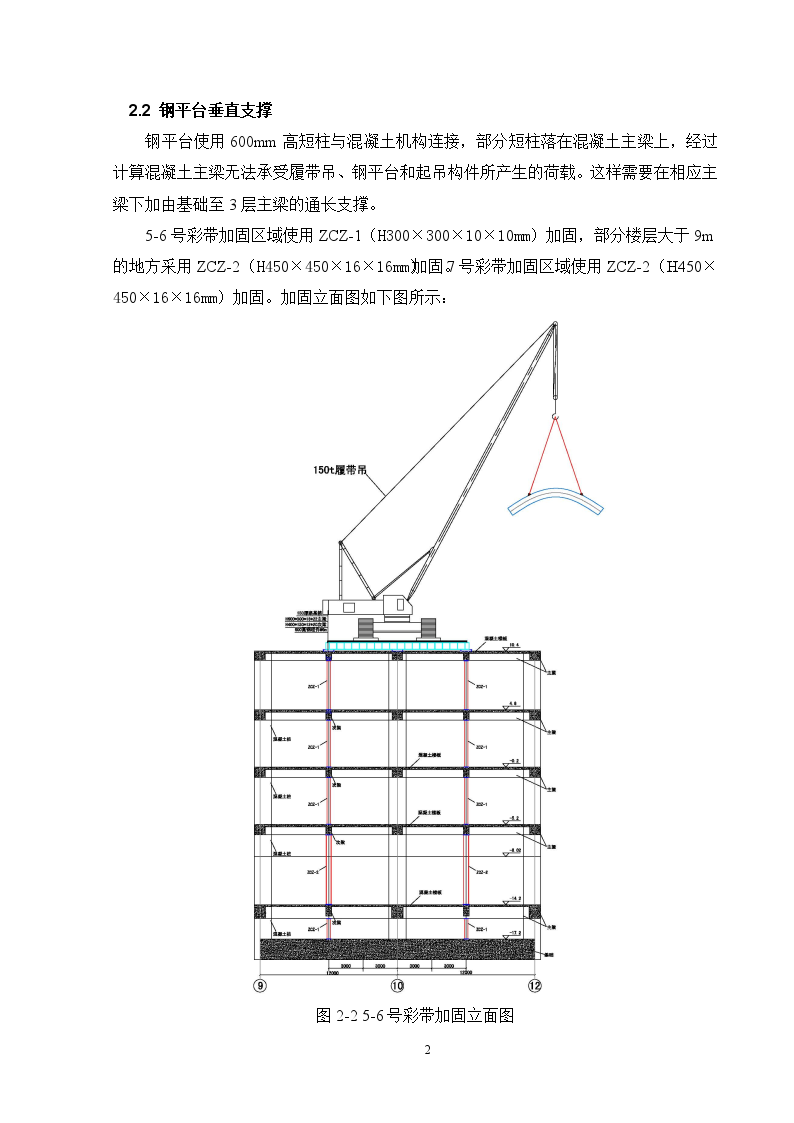 [云南]机场彩带安装型钢平台加固搭设施工方案-图二
