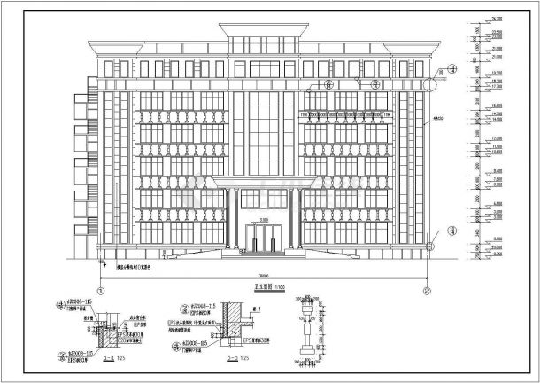 某地六层框架结构办公楼建筑设计方案图-图一