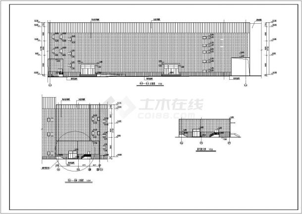 大连3层框架结构钢结构商场建筑方案设计图纸-图一