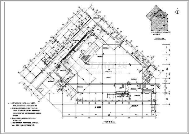 大连3层框架结构钢结构商场建筑方案设计图纸-图二