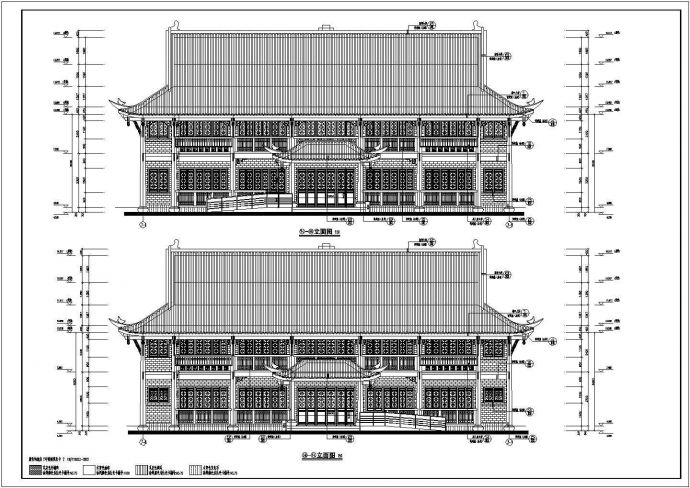 【湖北】二层框架结构仿古建商业门面建筑方案图_图1