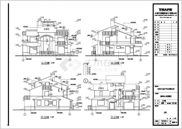 富阳某地三层砖混结构别墅建筑设计施工图纸-图一