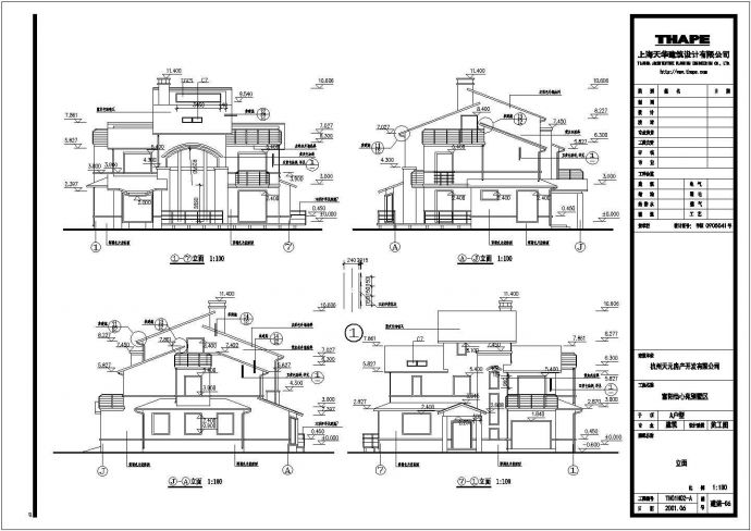 富阳某地三层砖混结构别墅建筑设计施工图纸_图1
