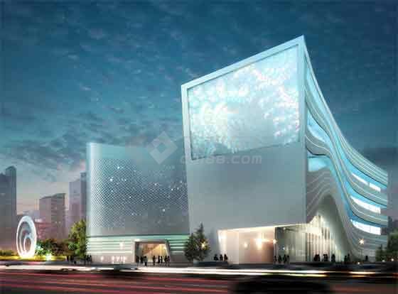 【郑州】钢筋混凝土大型展览馆建筑设计方案文本-图一
