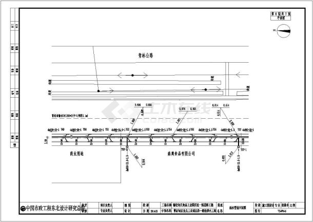 曹妃甸区食品工业园区道路室外管网设计施工图纸-图二