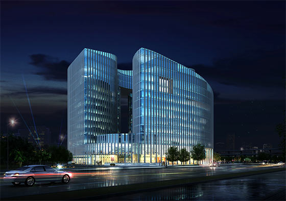 【北京】高层框剪现代风格办公楼方案文本（多个方案）_图1