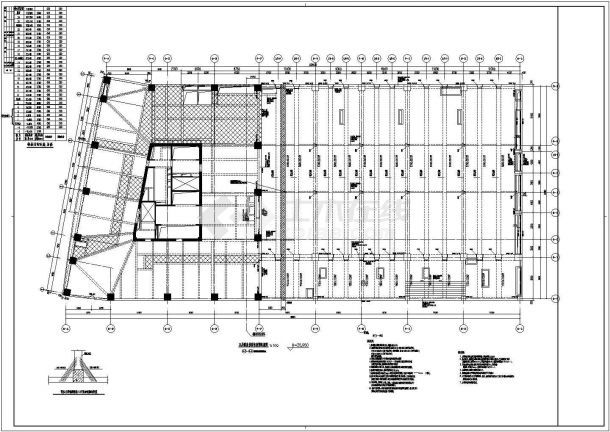 某酒店裙房大跨屋面预应力梁结构设计41M方案图（附现场图）-图一