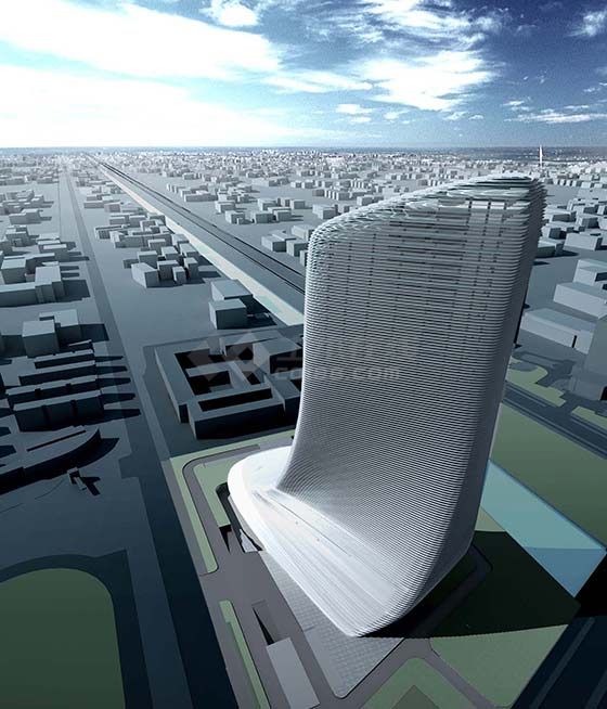 【浙江】45层框架服务中心办公楼设计方案文本-图一