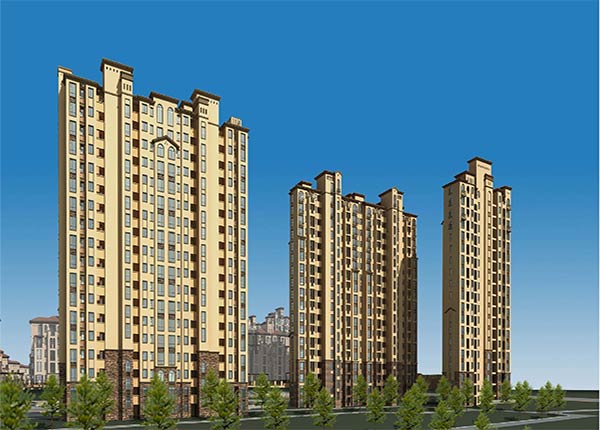 【青岛】现代风格高层住宅区规划及单体建筑设计方案文本_图1